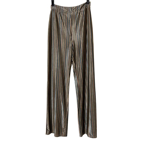 Zara Pants - Zara Shiny Metallic Soft Velvet Stripe Pants